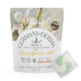 I&US Germany Derma 4-Chamber Mite Care Capsule Laundry Detergent 50 Count Ultra Concentrated Anti-Fading Lily Scent _ Made in Korea